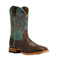 Ariat® Men's Cow Camp Better Brown & Cool Blue Western Boots 10040273