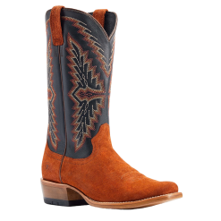Ariat® Men's Futurity Showman Dark Copper Roughout & Black Western Boots 10044524