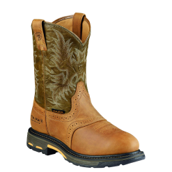Ariat Men's WorkHog Pull-On H2O Boots Aged Bark Army Green 10008633