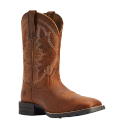 Ariat® Men's Hybrid Ranchwork Thatch Brown Square Toe Boots 10042395