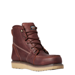 Ariat Men's Rebar Wedge MOC Toe 6" H2O Rusted Copper Boot 10035916