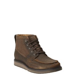 Ariat Men's Lookout Earth Brown Leather & Suede Lace-Up Boots 10014153