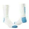 Ariat 3 Pack Cotton White & Blue Crew Socks AR2239-200
