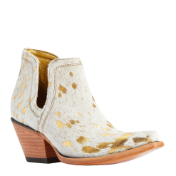 Ariat® Ladies Dixon Haircalf White Metallic Hair On Booties 10041026
