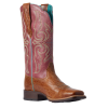 Ariat Ladies Primera Dark Tan & Pomegranate StretchFit Boots 10038461