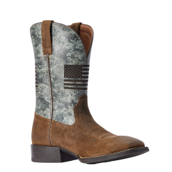 Ariat Men's Sport Flying Proud Taupe & Green Camo Square Toe Boots 10042405