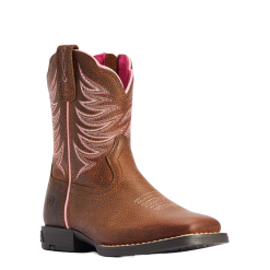 Ariat® Girl's Firecatcher Pink And Rowdy Brown Western Boots 10042415