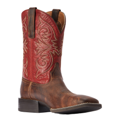 Ariat® Men's Sport Pardner Matte Brown & Red Square Toe Boots 10042391
