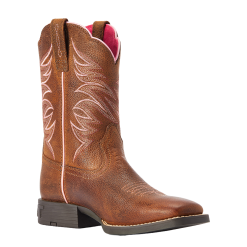 Ariat® Youth Girl's Firecatcher Rowdy Brown Square Toe Boots 10042413