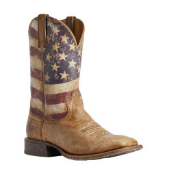 Ariat® Men's Distressed Brown And Flag Circuit Proud Boots 10031513