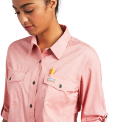 Ariat® Ladies Rebar VentTEK Summer Melon Button Down Shirt 10039481 2 Ariat® Ladies Rebar VentTEK Summer Melon Button Down Shirt 10039481 -Wildwest Store RE5