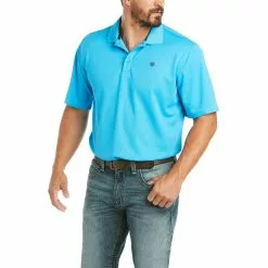 Ariat Men's Tek Polo Hawaiian Ocean Short Sleeve Shirt 10034955