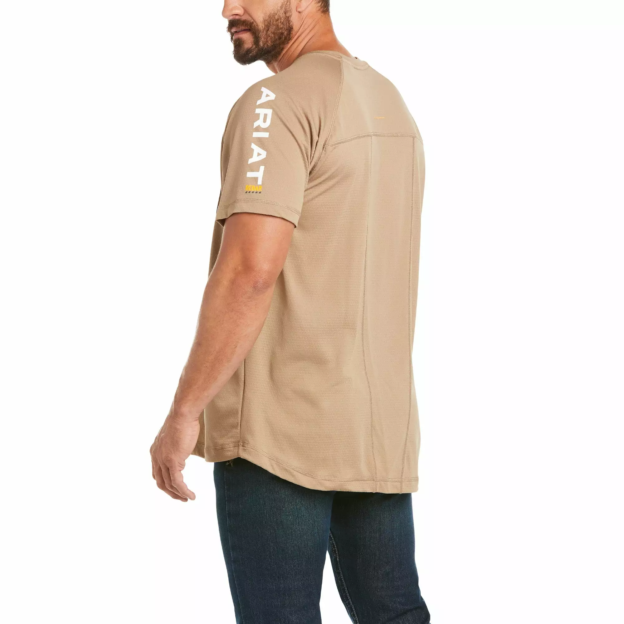 Ariat® Men's Rebar Heat Fighter SS Khaki T-Shirt 10031036 Ariat® Men's Rebar Heat Fighter SS Khaki T-Shirt 10031036 -Wildwest Store S21 MNS WORK 10031036 back