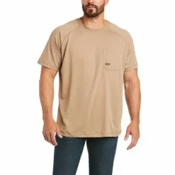 Ariat® Men's Rebar Heat Fighter SS Khaki T-Shirt 10031036