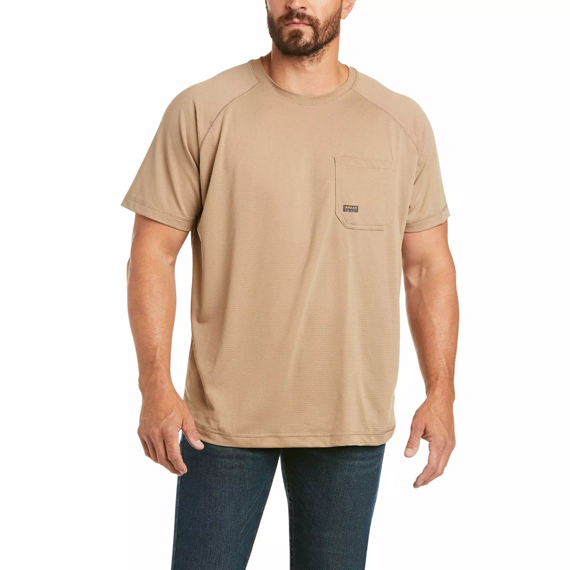 Ariat® Men's Rebar Heat Fighter SS Khaki T-Shirt 10031036 Ariat® Men's Rebar Heat Fighter SS Khaki T-Shirt 10031036 -Wildwest Store S21 MNS WORK 10031036 front