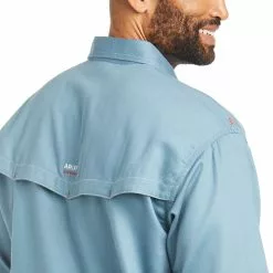 Ariat Men's FR Vented Steel Blue Work Shirt 10035433 -Wildwest Store S21 MNS WORK 10035433 detail01
