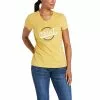 Ariat Ladies Authentic Logo Local Honey Short Sleeve T-Shirt 10035469 -Wildwest Store S21 WMS ENGL 10035469 front