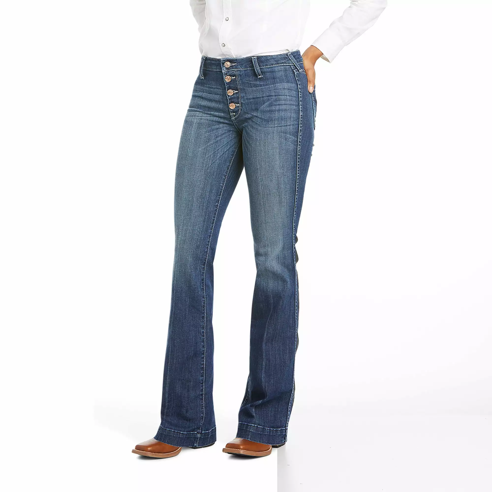 Ariat Ladies R.E.A.L Isabella Slim Wide Leg Trouser Jeans 10034668 Ariat Ladies R.E.A.L Isabella Slim Wide Leg Trouser Jeans 10034668 -Wildwest Store S21 WMS WEST 10034668 front