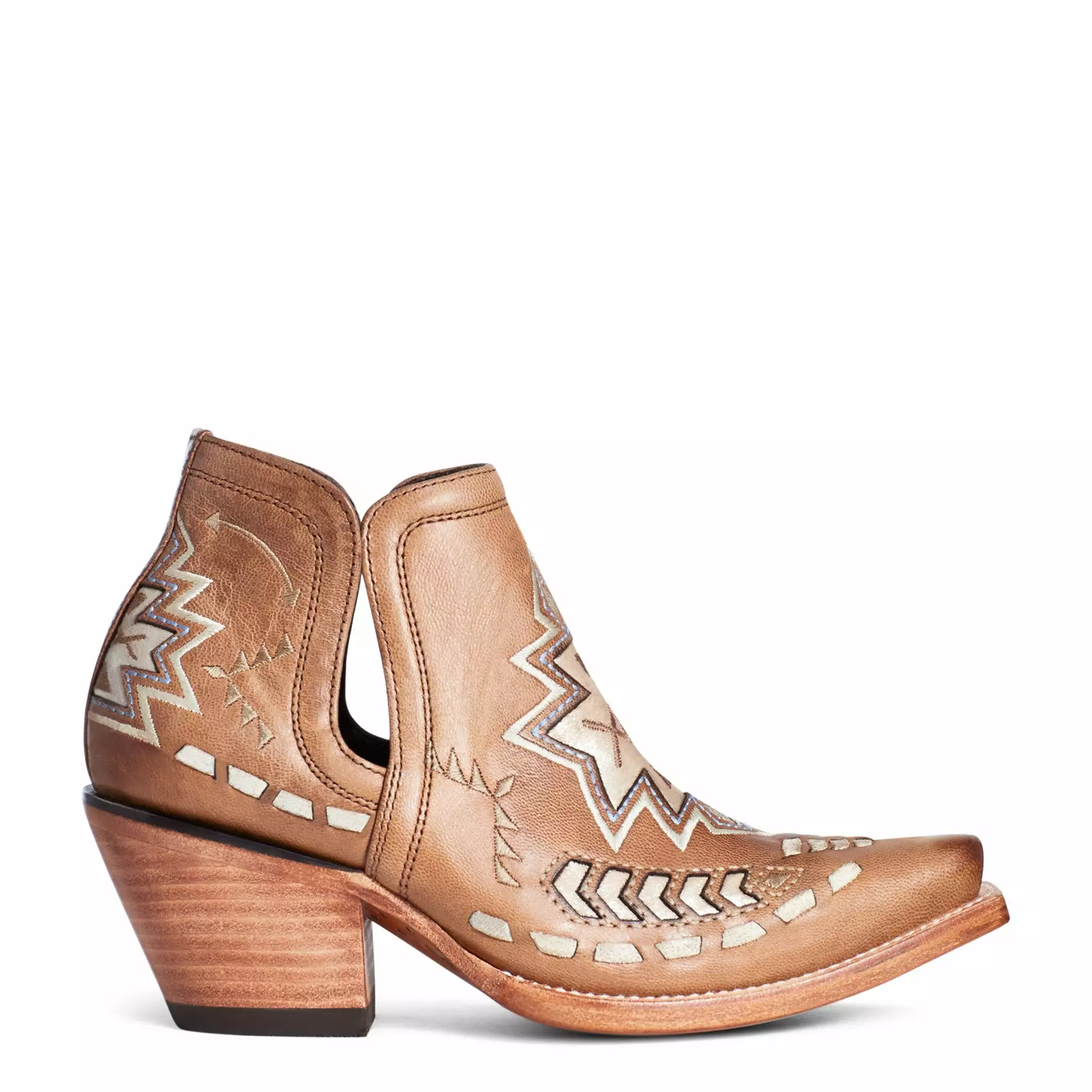 Ariat® Ladies Dixon Aztec Crackled Aged Tan Brown Booties 10035973 Ariat® Ladies Dixon Aztec Crackled Aged Tan Brown Booties 10035973 -Wildwest Store S21 WMS WEST 10035973 side231