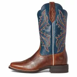Ariat Ladies West Bound Russet Rebel & Navy Square Toe Boots 10035986 -Wildwest Store S21 WMS WEST 10035986 side