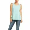 Ariat Women's Island Sleeveless Parasail Aqua Tank Top 10036159 -Wildwest Store S21 WMS WEST 10036159 front