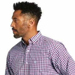 Ariat® Men's Team Tundra Imperial Violet Long Sleeve Shirt 10039659 -Wildwest Store S22 MNS WEST 10039659 detail02