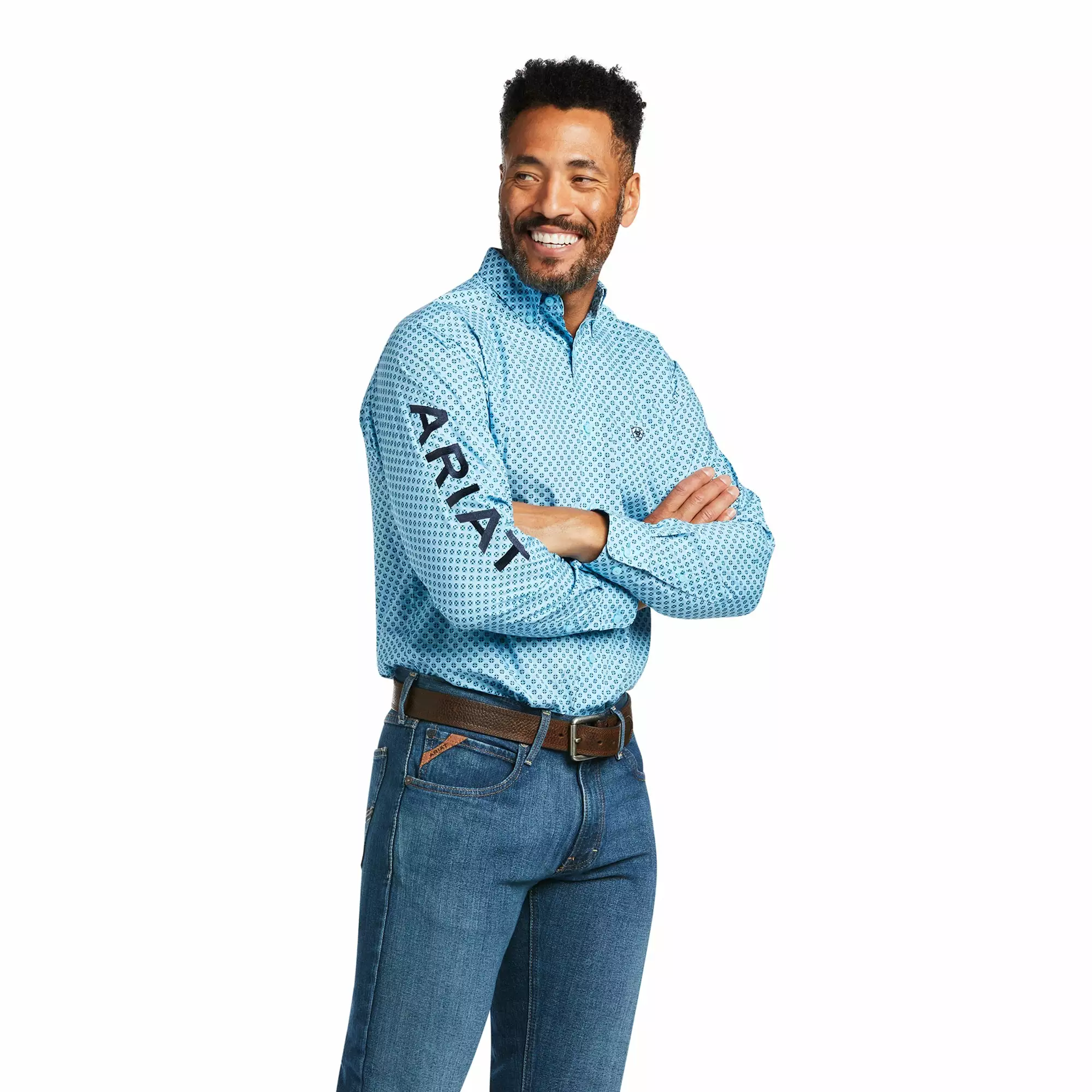 Ariat® Men's Team Stellan Fitted Riviera Button Down Shirt 10039692 Ariat® Men's Team Stellan Fitted Riviera Button Down Shirt 10039692 -Wildwest Store S22 MNS WEST 10039692 front 2