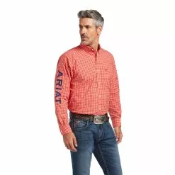 Ariat® Men's Long Sleeve Orange Classic Fit Button Down 10039732