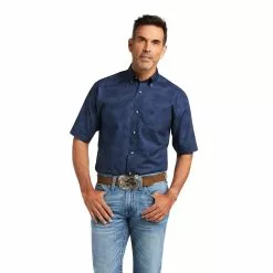 Ariat® Men's Tremaine Skyfall Blue Classic Button Down Shirt 10039757