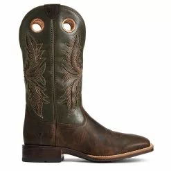 Ariat® Men's Toughy VentTek 360° Herd Brown/Leaf Green Boots 10040239 -Wildwest Store S22 MNS WEST 10040239 side