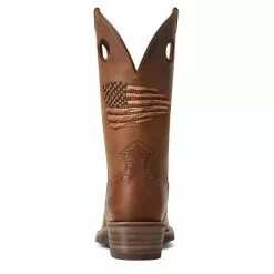 Ariat Men's Roughstock Patriot Distressed Brown Square Toe Boots 10040348 -Wildwest Store S22 MNS WEST 10040348 heel