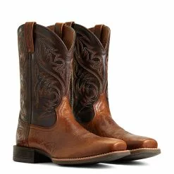 Ariat Men's Roughstock Patriot Brown Square Toe Boots 10040353 -Wildwest Store S22 MNS WEST 10040353 pair