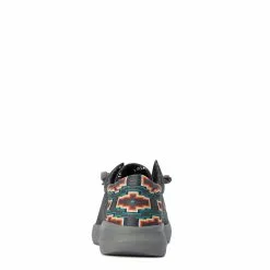 Ariat Men's Hilo Stretch Lace Heather Charcoal And Turq Aztec 10040437 -Wildwest Store S22 MNS WEST 10040437 heel