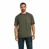 Ariat Men's Rebar Workman Reflective Flag Sage Heather T-shirt 10039175 -Wildwest Store S22 MNS WORK 10039175 front