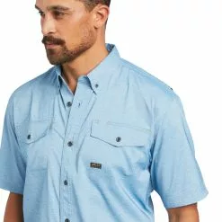 Ariat® Men's Rebar Made Tough Blue DuraStretch Work Shirt 10039325 2 Ariat® Men's Rebar Made Tough Blue DuraStretch Work Shirt 10039325 -Wildwest Store S22 MNS WORK 10039325 detail01