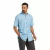 Ariat® Men's Rebar Made Tough Blue DuraStretch Work Shirt 10039325 -Wildwest Store S22 MNS WORK 10039325 front
