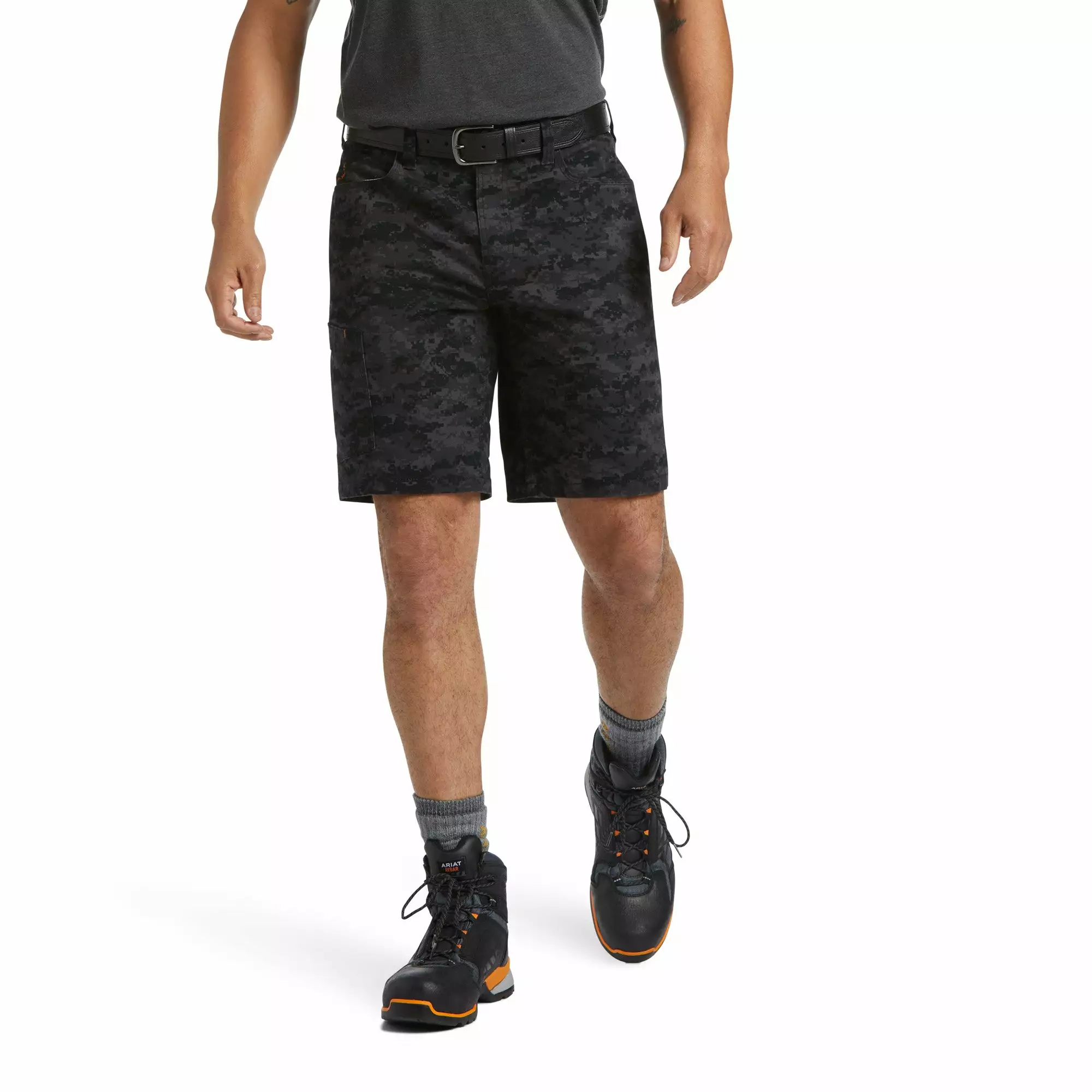 Ariat® Men's Rebar Black Camo DuraStretch Tough Shorts 10039342 Ariat® Men's Rebar Black Camo DuraStretch Tough Shorts 10039342 -Wildwest Store S22 MNS WORK 10039342 front