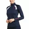 Ariat® Ladies Sunstopper 2.0 1/4 Zip Navy Baselayer Shirt 10039184 -Wildwest Store S22 WMS ENGL 10039184 front