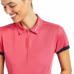 Ariat® Ladies Bandera Party Punch Pink 1/4 Zip Polo Shirt 10039186 -Wildwest Store S22 WMS ENGL 10039186 detail01