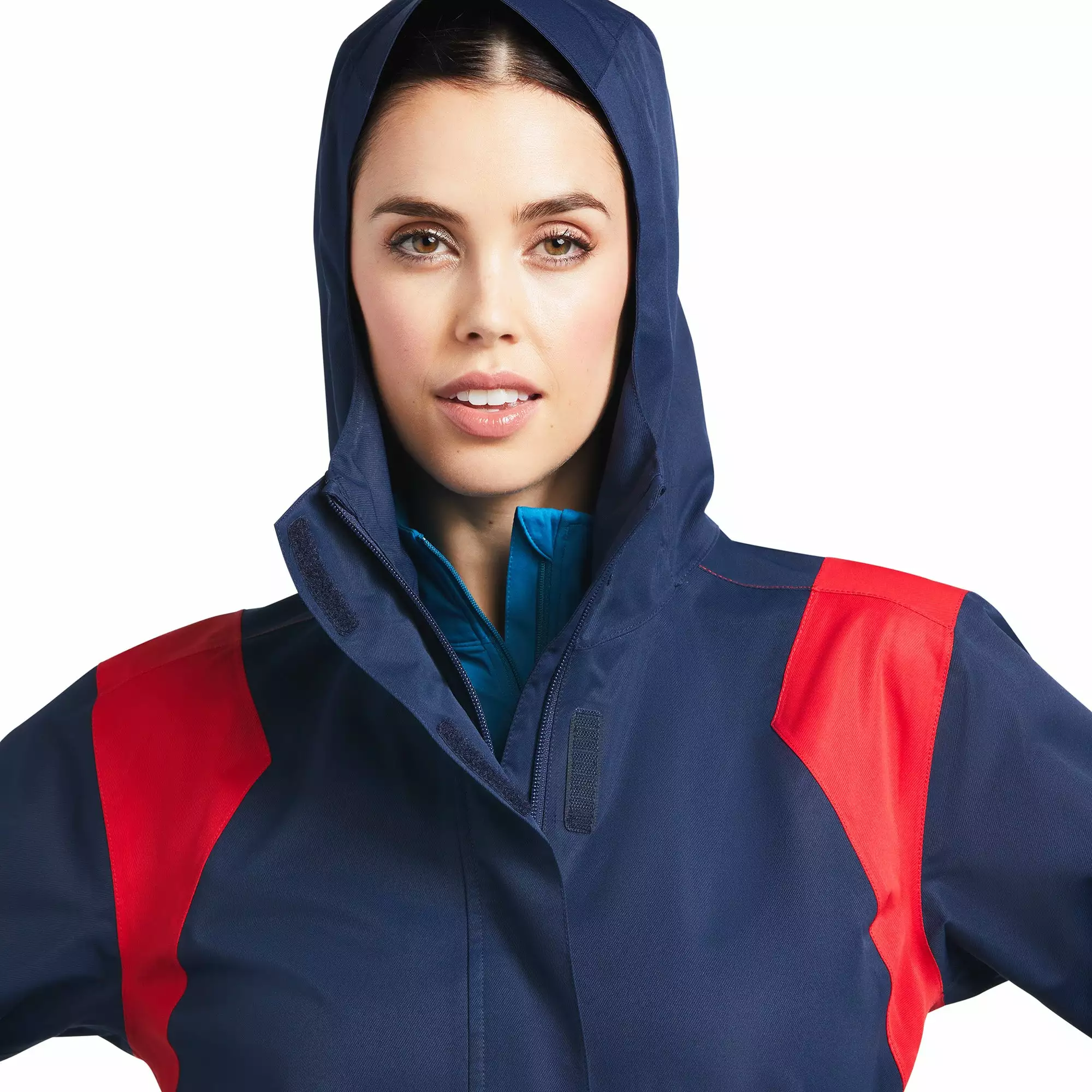 Ariat® Ladies Spectator Navy and Red Waterproof Jacket 10039216 Ariat® Ladies Spectator Navy And Red Waterproof Jacket 10039216 -Wildwest Store S22 WMS ENGL 10039216 detail02