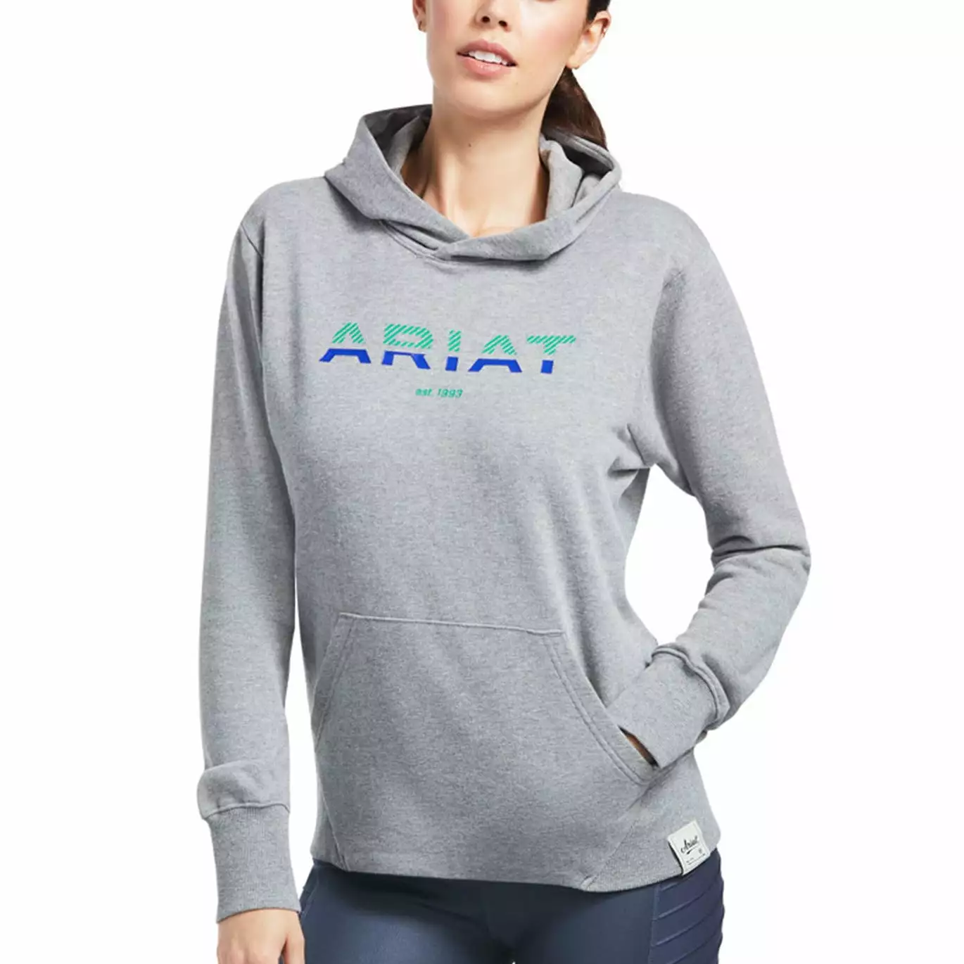 Ariat® Ladies 3D Logo 2.0 Heather Grey Pullover Sweatshirt 10039223 Ariat® Ladies 3D Logo 2.0 Heather Grey Pullover Sweatshirt 10039223 -Wildwest Store S22 WMS ENGL 10039223 front