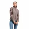 Ariat® Ladies New Team Taupe Softshell Jacket 10039366 -Wildwest Store S22 WMS ENGL 10039366 front