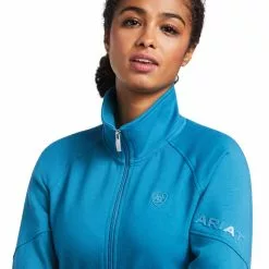 Ariat® Ladies Largo Full Zip Saxony Blue Zip Up Sweatshirt 10039477 2 Ariat® Ladies Largo Full Zip Saxony Blue Zip Up Sweatshirt 10039477 -Wildwest Store S22 WMS ENGL 10039477 detail02
