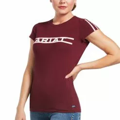 Ariat® Ladies Logo Lane Zinfandel Short Sleeve T-Shirt 10039654