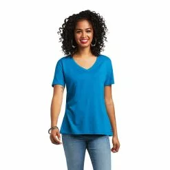 Ariat Ladies Element Saxony Blue Short Sleeve T-Shirt 10039418