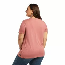 Ariat® Ladies Element Antique Rubia Pink Short Sleeve T-Shirt 10039419 -Wildwest Store S22 WMS WEST 10039419 back plus