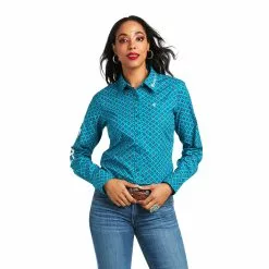 Ariat® Ladies Team Kirby Ariel Geo Print Button Down Shirt 10039455