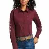 Ariat Ladies Team Kirby Zinfandel Long Sleeve Shirt 10039458 -Wildwest Store S22 WMS WEST 10039458 front