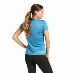 Ariat® Ladies Laguna Logo Short Sleeve Blue Baselayer Shirt 10039473 -Wildwest Store S22 WMS WEST 10039473 back