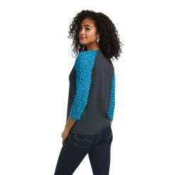 Ariat® Ladies REAL Freedom Heather Charcoal & Leopard T-Shirt 10039775 -Wildwest Store S22 WMS WEST 10039775 back 6b33730c 75b2 444c a303 d0e3a72fdf81